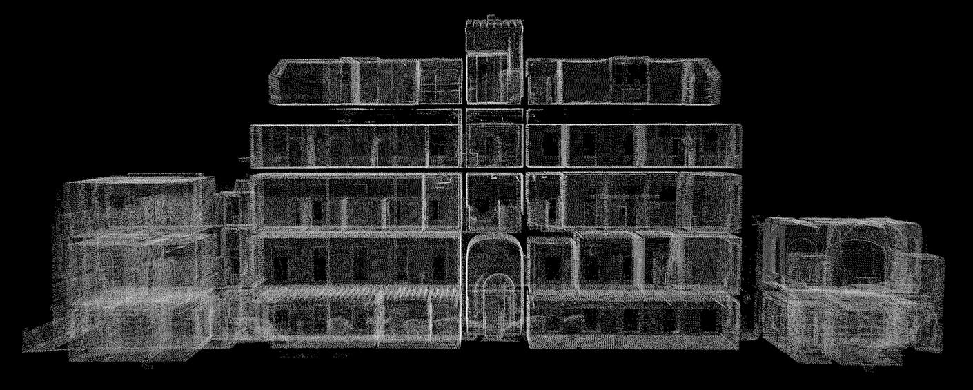 Mit Leica BLK2GO erstellte Punktwolke eines Gebäudes in New York City