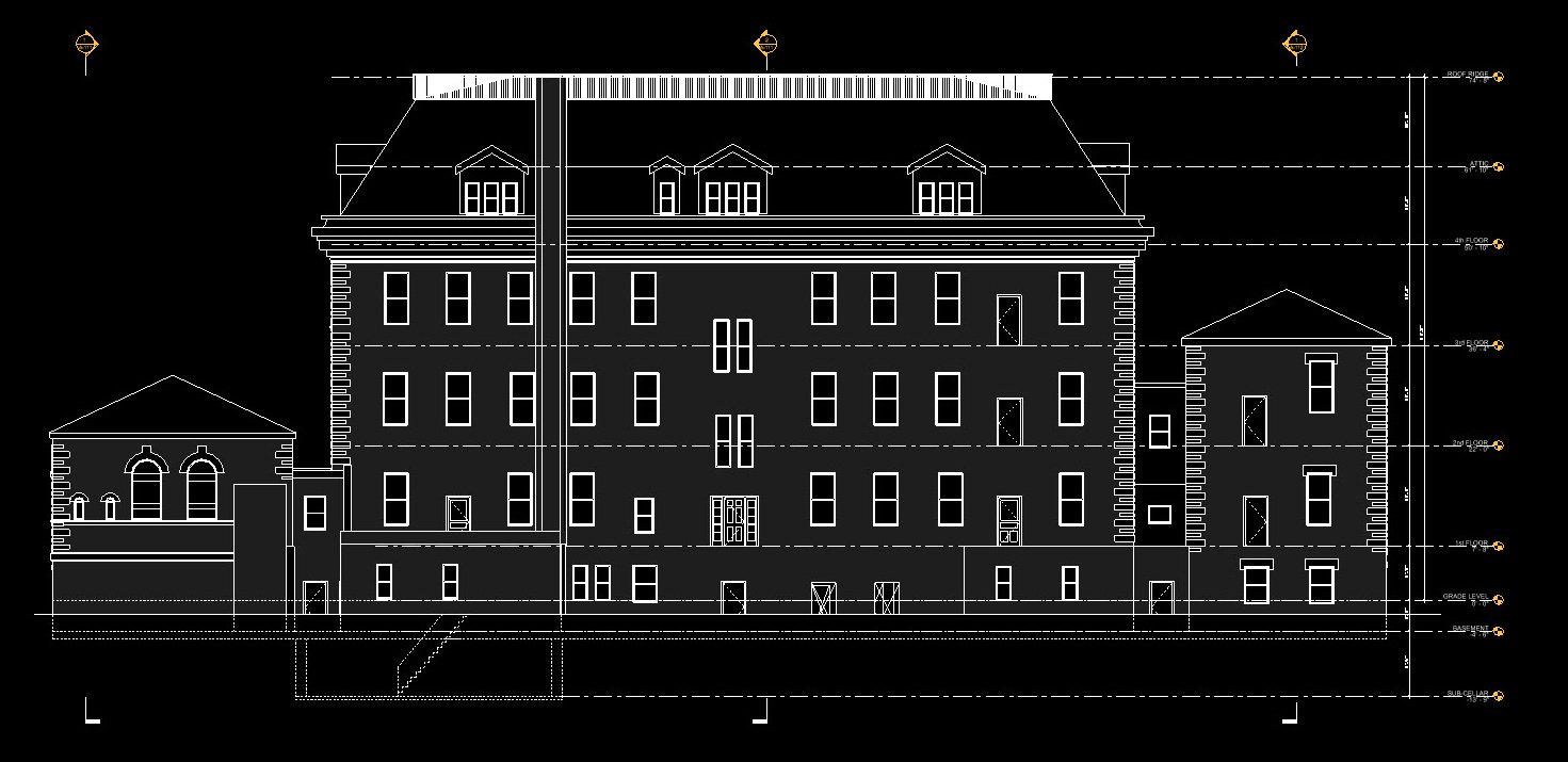 Edificio en Revit basado en los datos de escaneado del Leica BLK2GO
