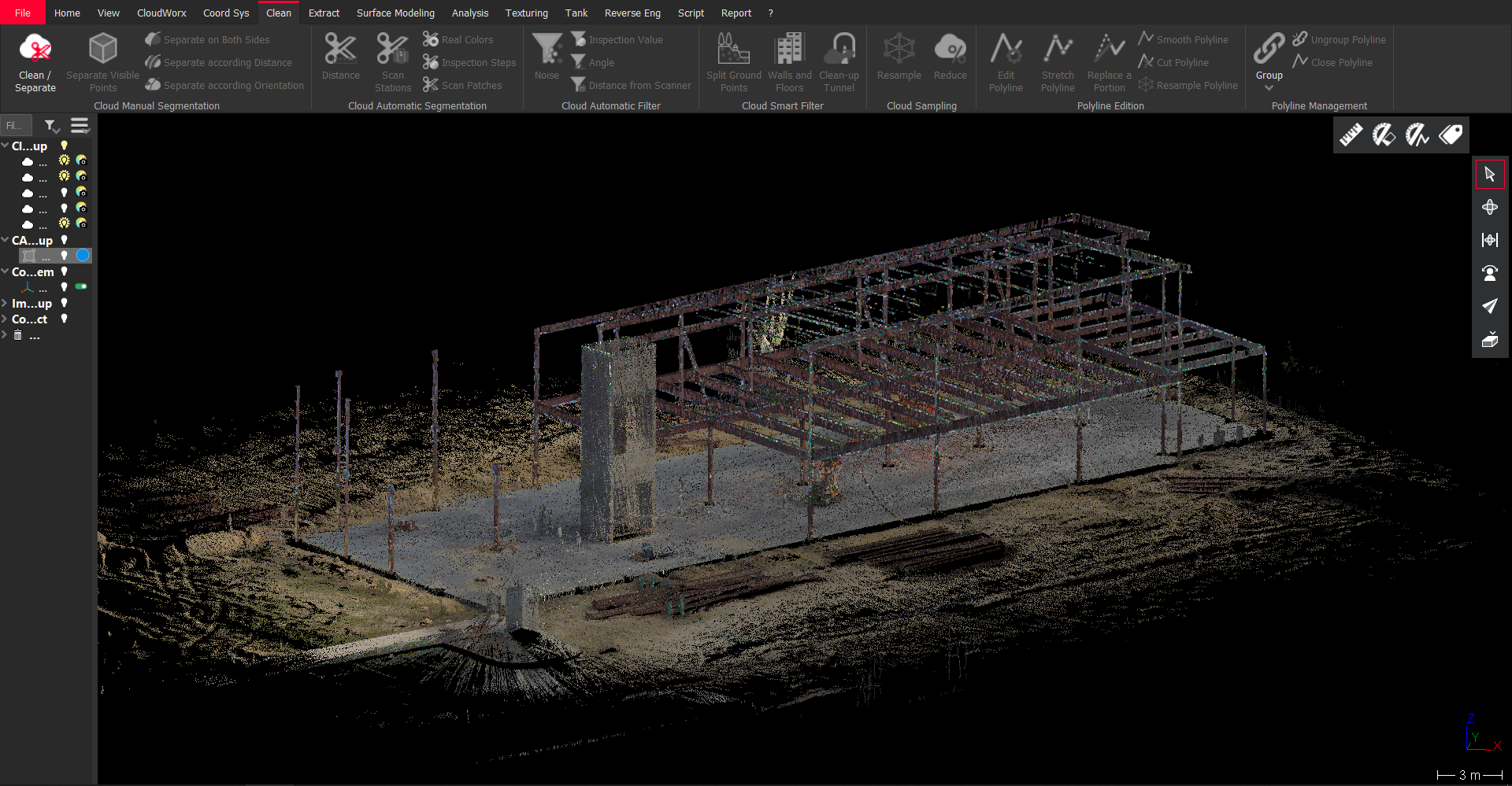 Screenshot of Leica BLK2GO Point Cloud in Cyclone 3DR software