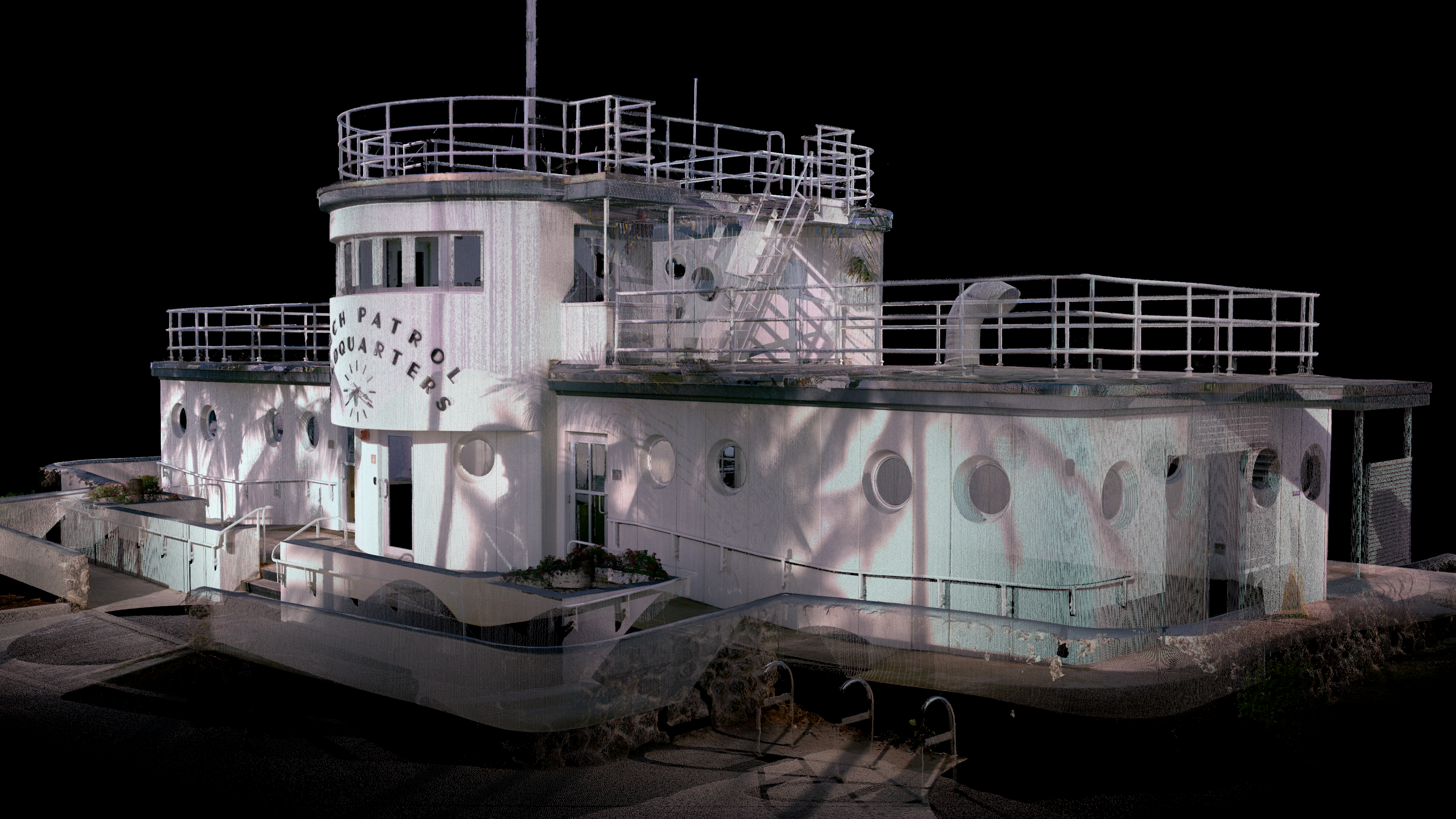BLK360 scan van het hoofdkwartier van de strandwacht, gemaakt door C2A Studio.