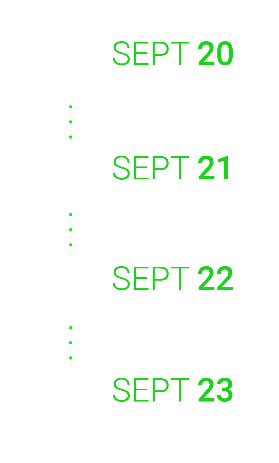 timeline graphic for BLK Autonomy Week webinars