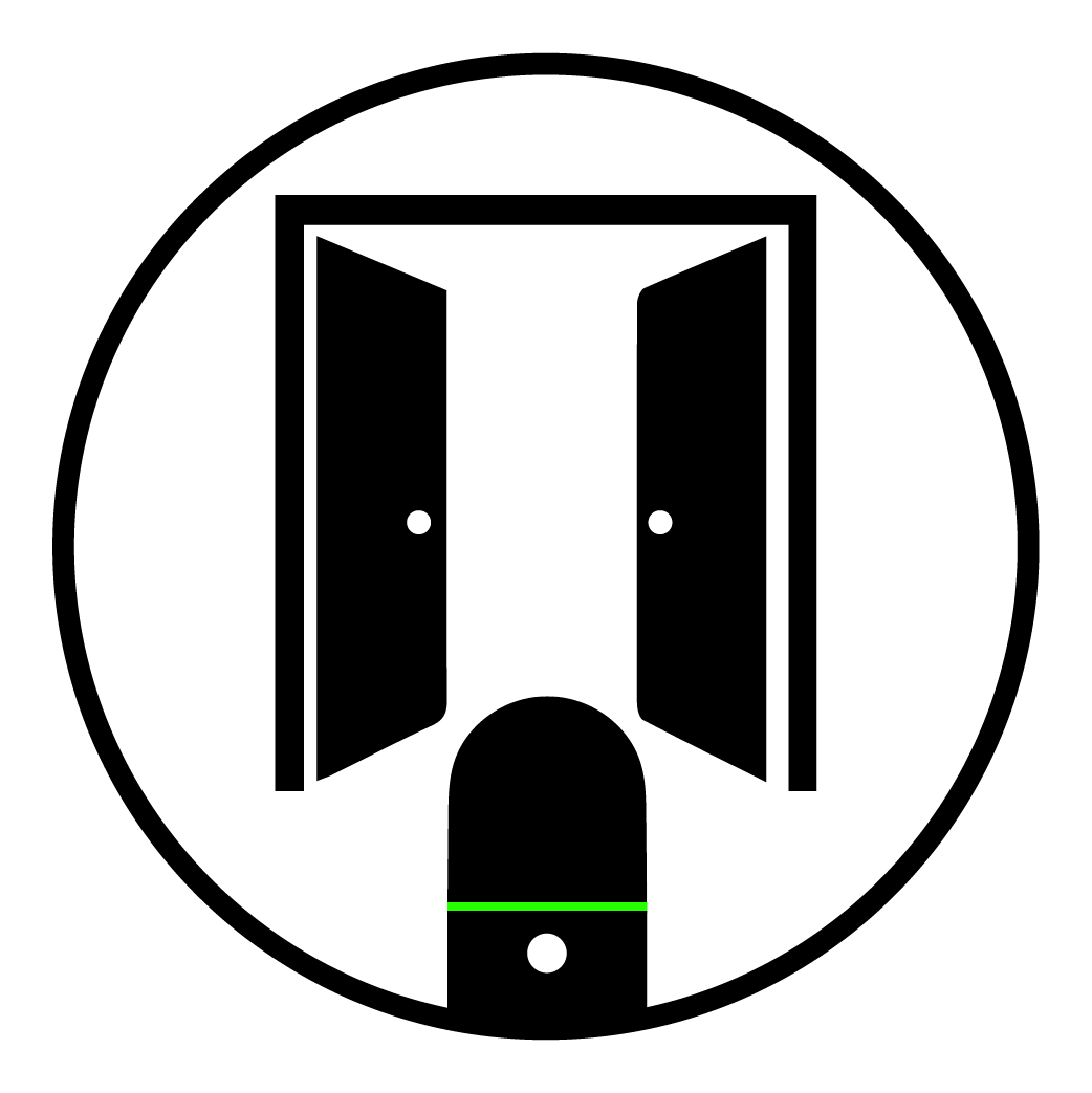 Icono vectorial de un BLK2GO que escanea una puerta