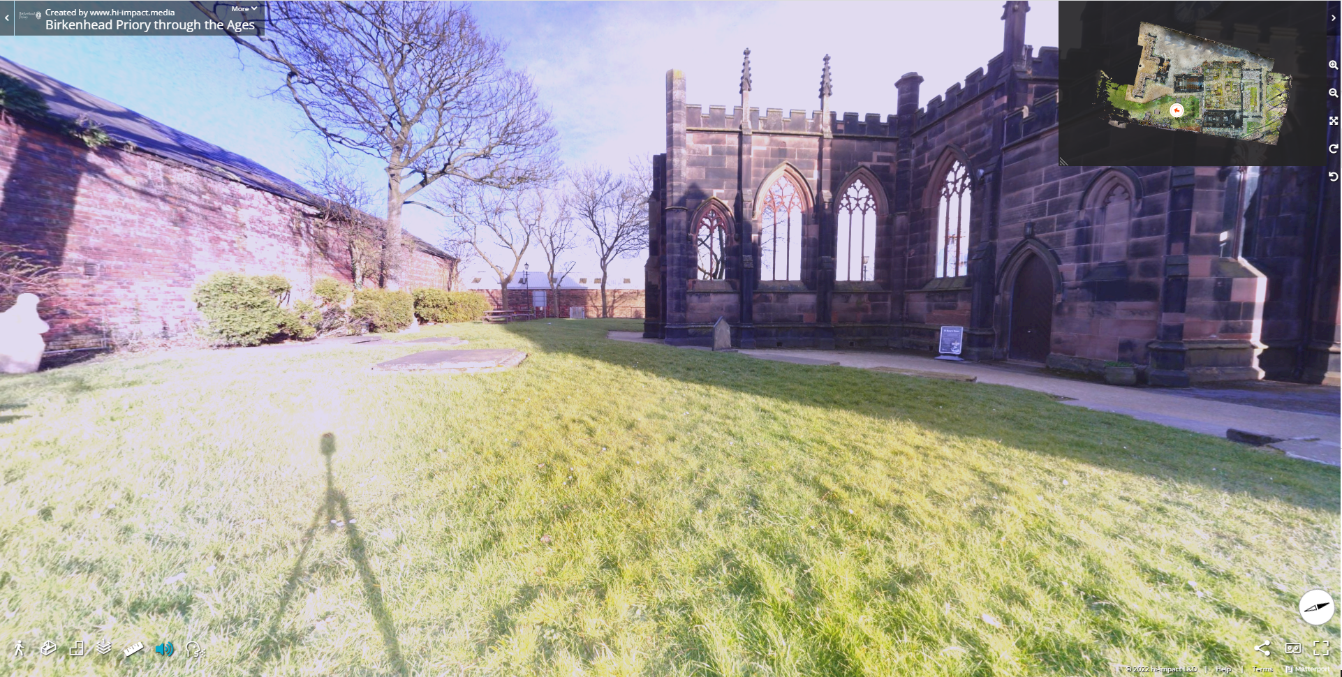BLK360 scan of the courtyard at Birkenhead Priory