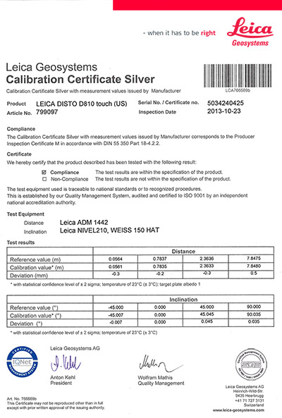 Scales Plus NIST Traceable Calibration Certificate Up To 1000 Lb Test