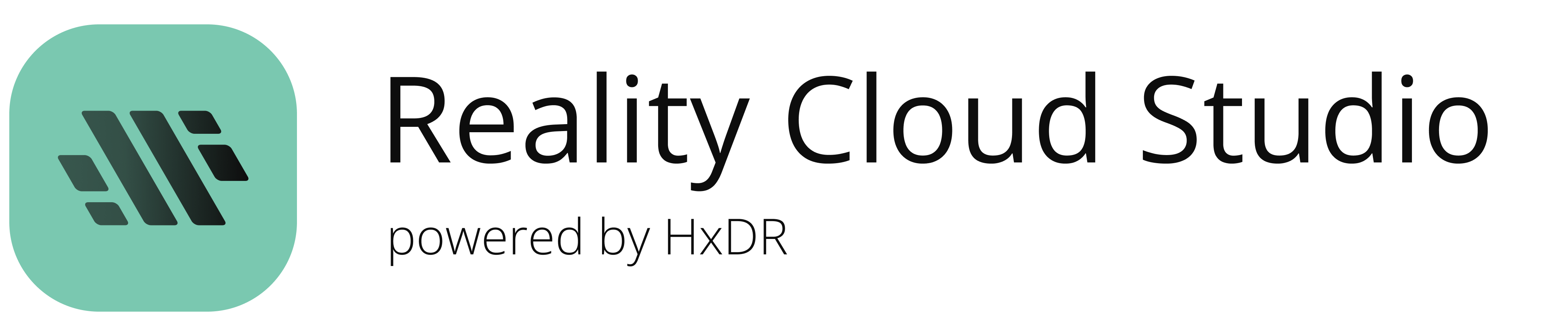 Logotipo de Reality Cloud Studio, con tecnología HxDR