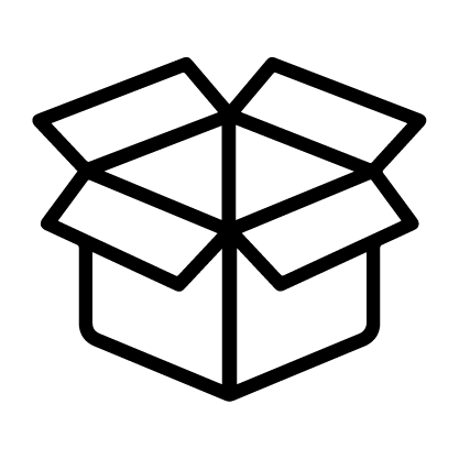 icono vectorial de caja abierta