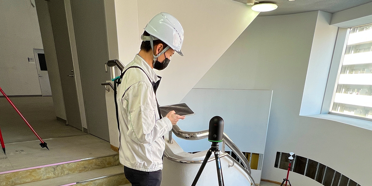 Individual utilizing the BLK360