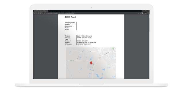 Laptop with Leica BLK3D report export