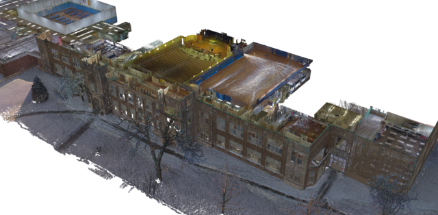 Image voxélisée du nuage de points d'une école capturé avec le BLK2GO