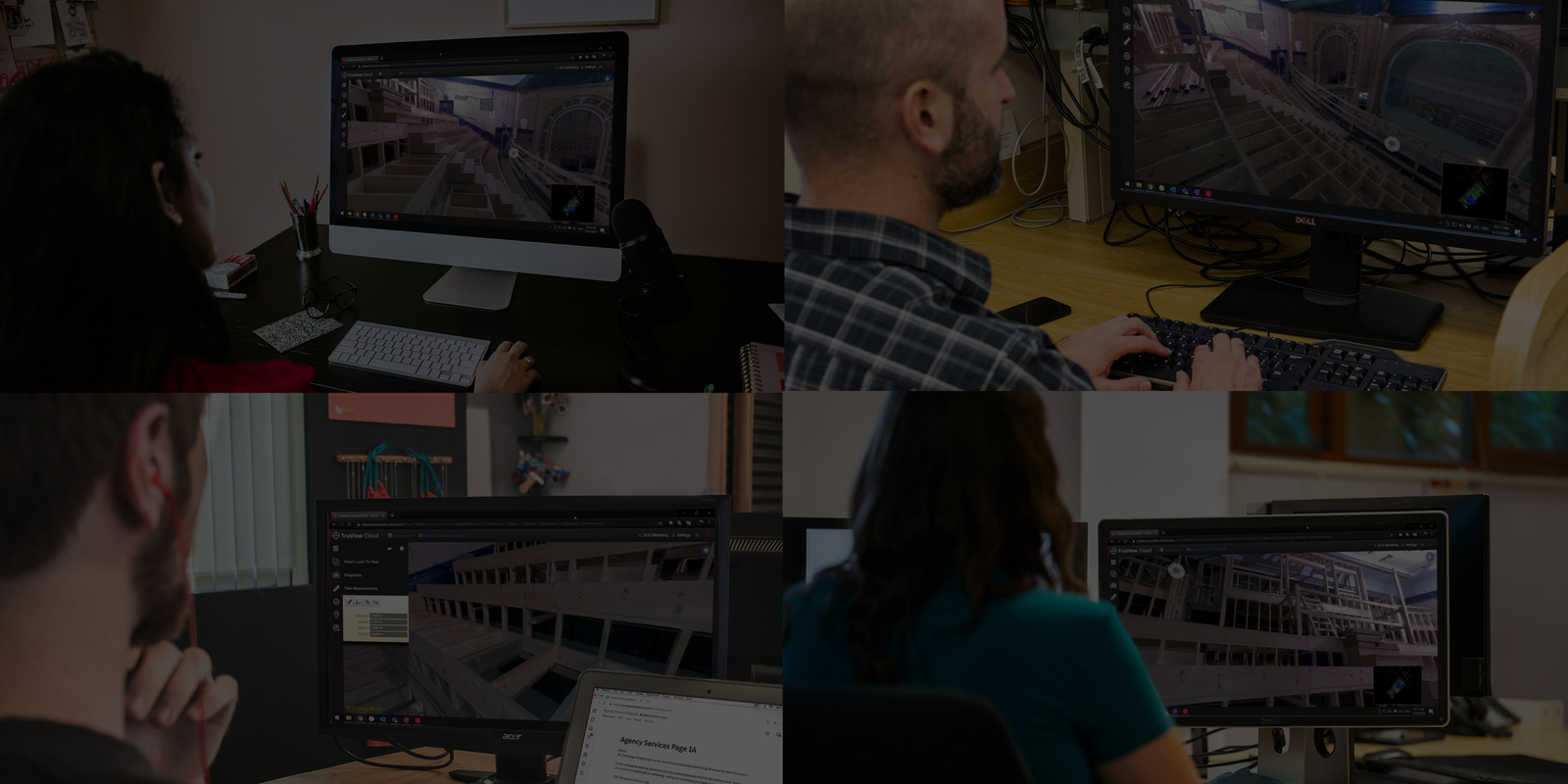 4 people collaborating remotely on Truview