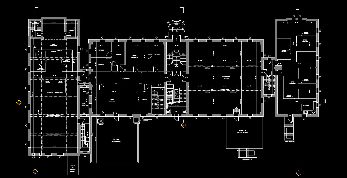 Planta baixa do edifício no Revit