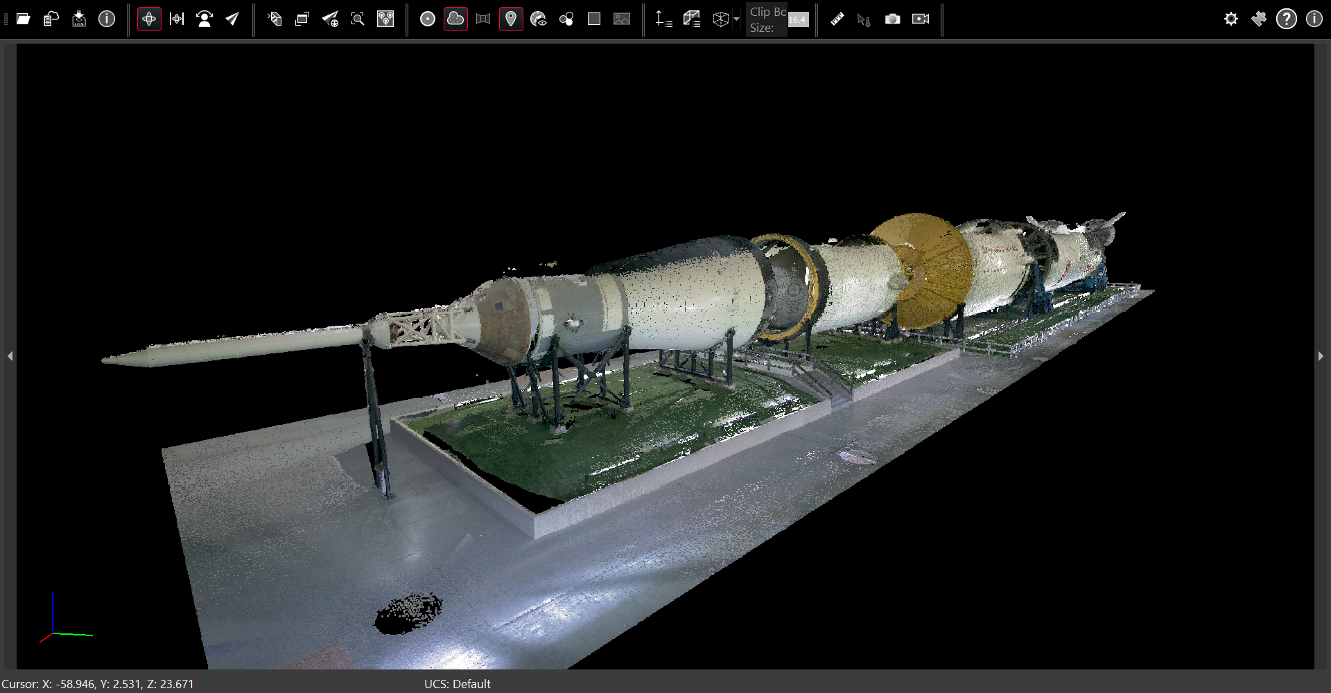Saturn rocket point cloud