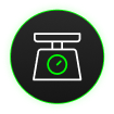 Icon of scale representing compact weight
