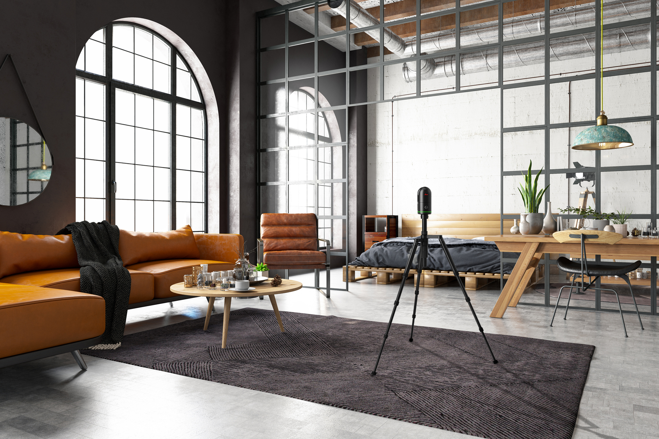 BLK360 inside of a modern loft apartment