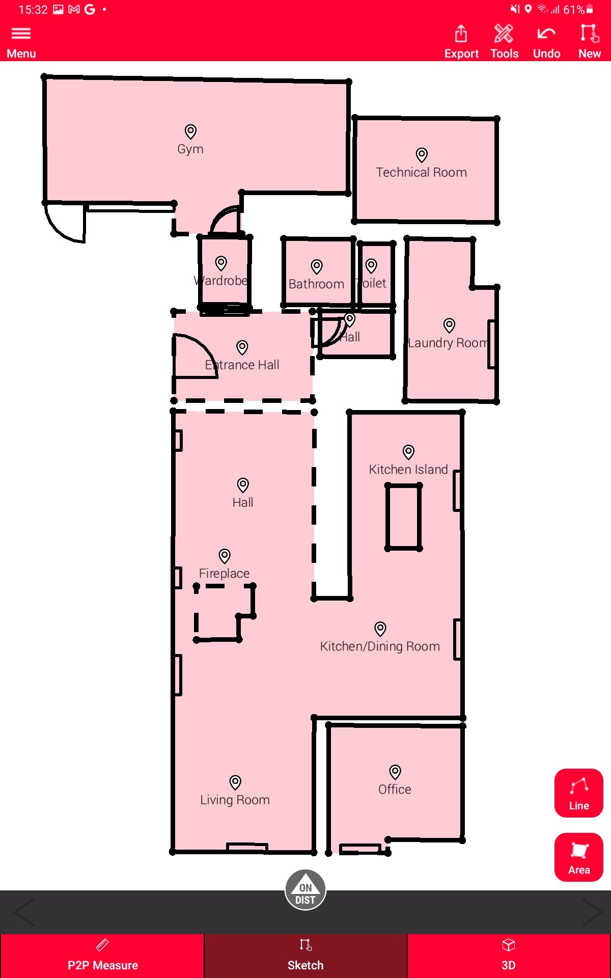 Groundfloor Mesure Plan