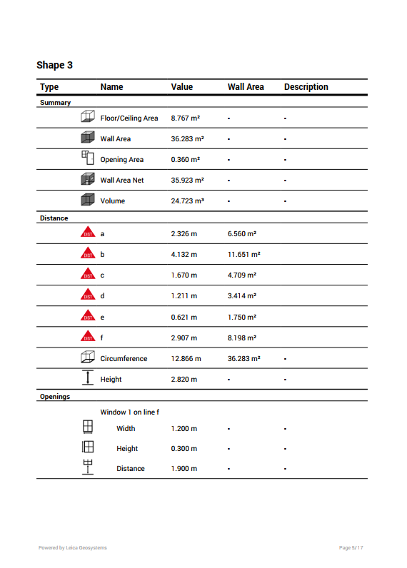 Groundfloor exportation de la liste des résultats de mesure au format PDF Pro