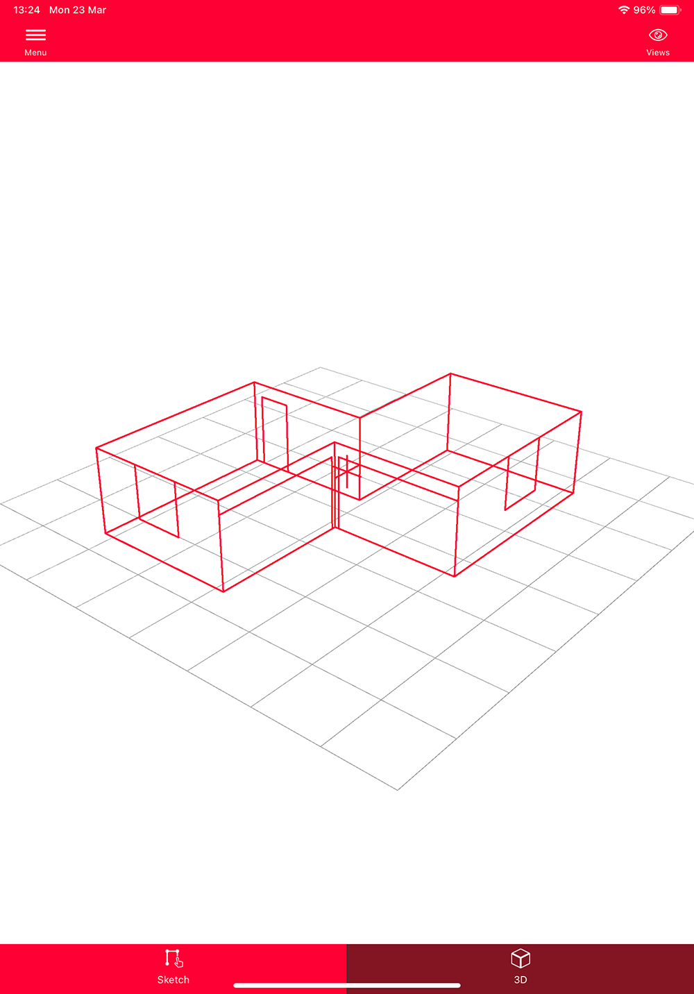 Visualización en 3D en la aplicación Leica DISTO Plan