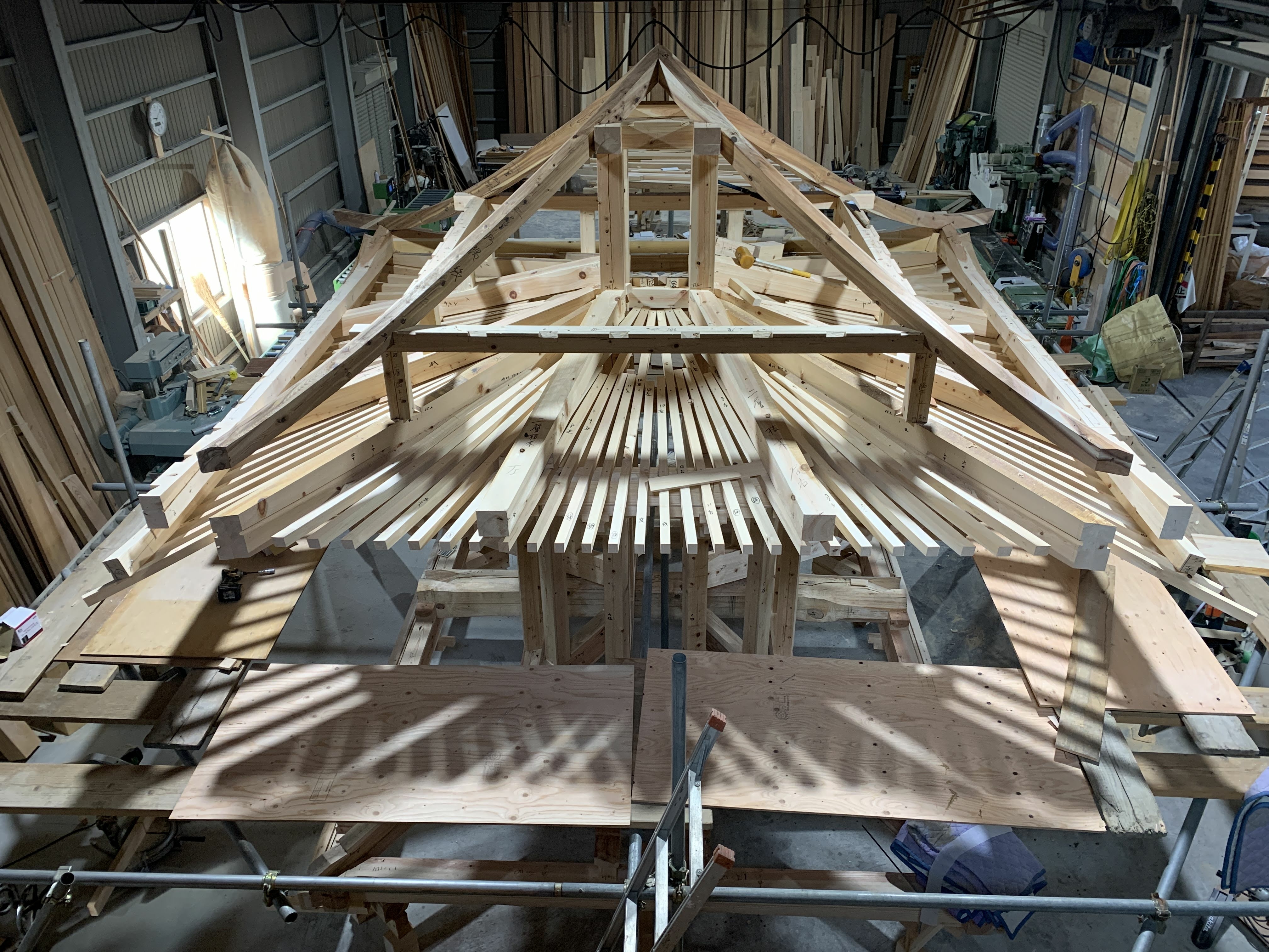 Wooden structure building phase