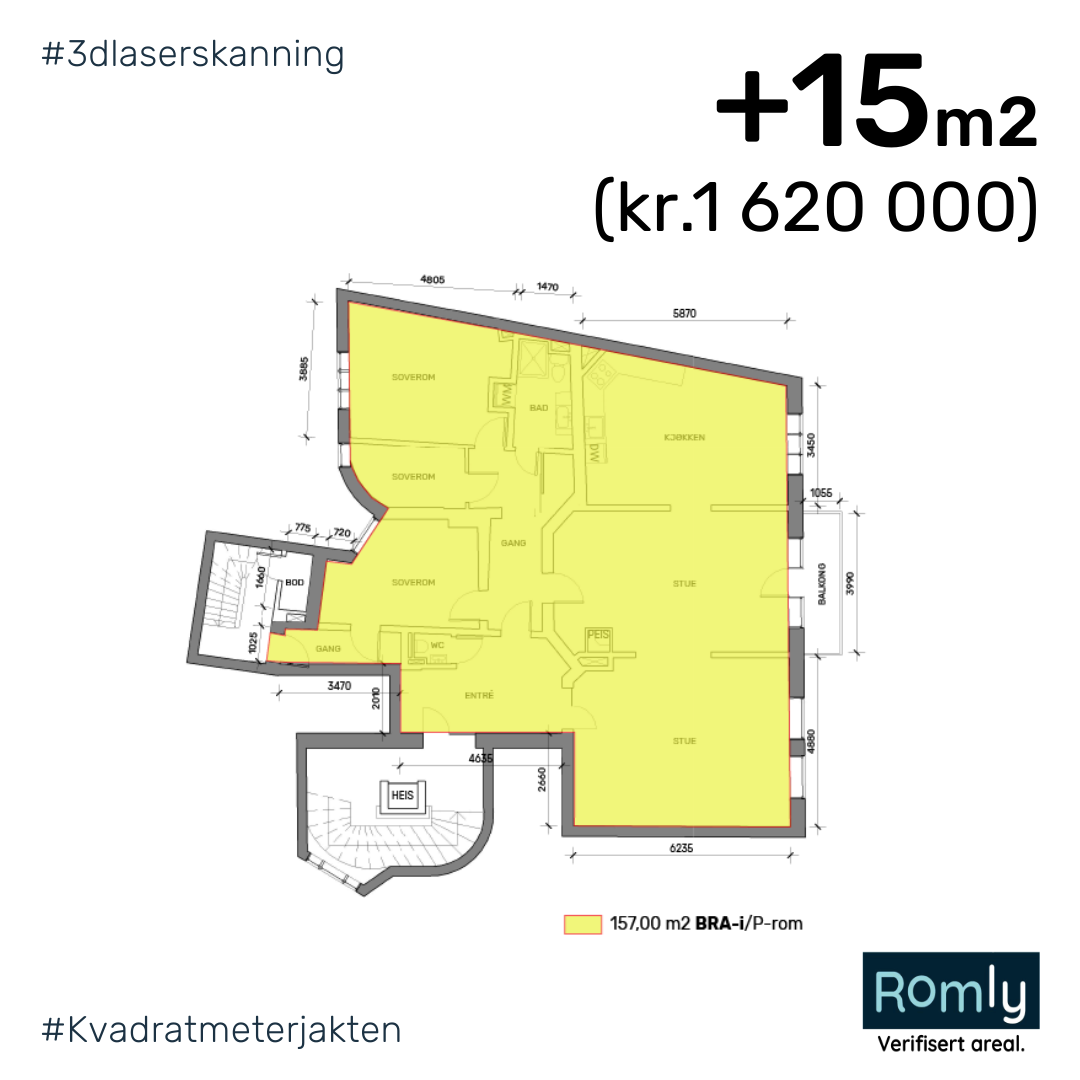 15 m romly