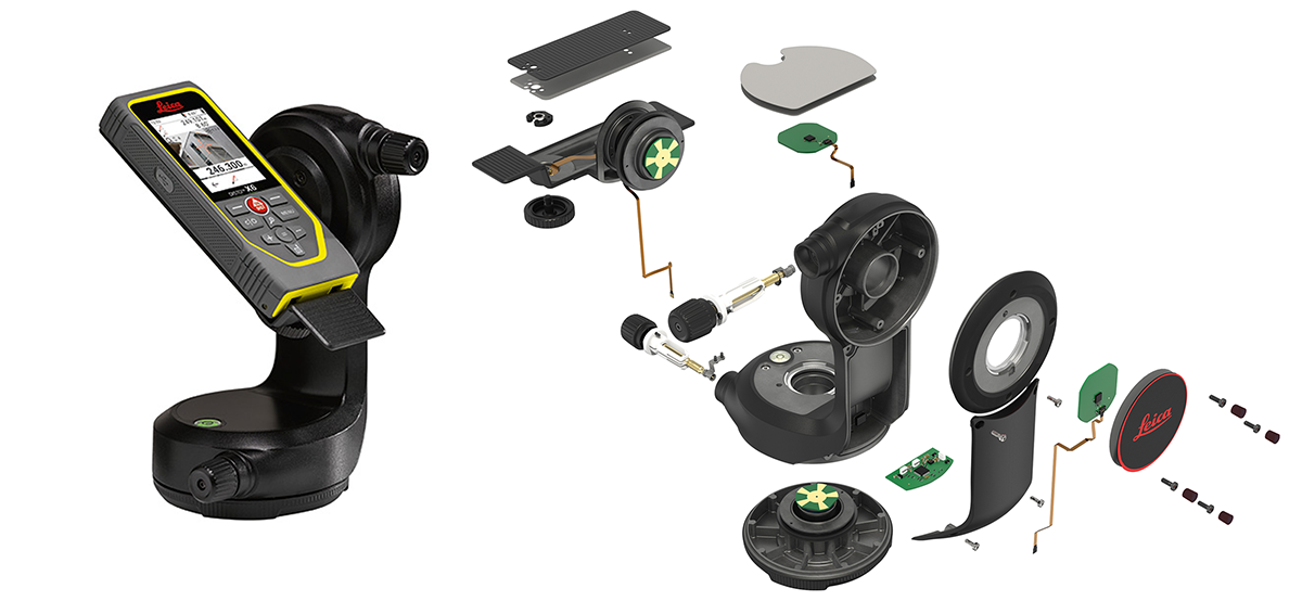 Leica DISTO X6 with deconstructed DST-360