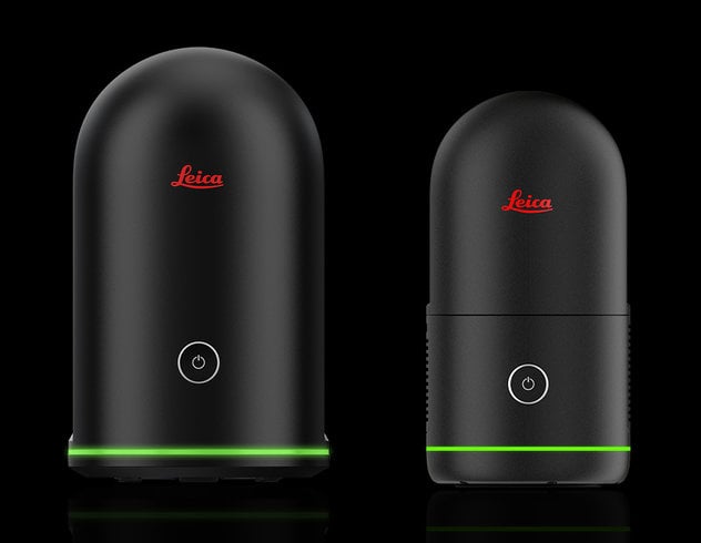 BLK360 G1 and BLK360 side by side on a black background