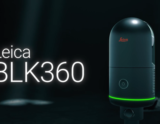 Image of the BLK360 with text that reads 'Leica BLK360'