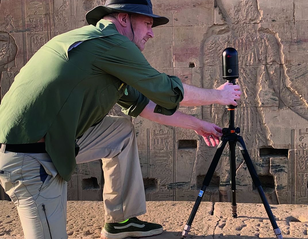 Leica BLK360 scanning the Temple of Isis